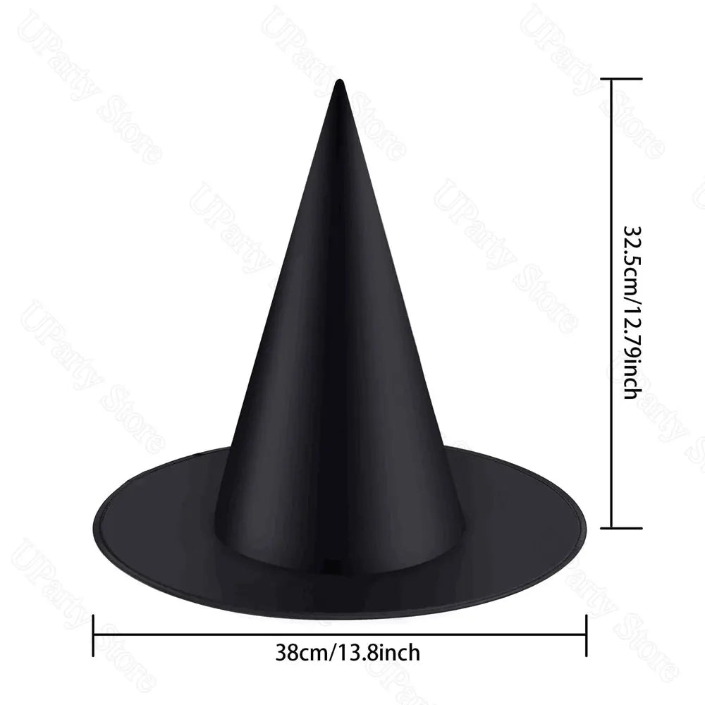 6/12Pcs Halloween Black Witches Hats