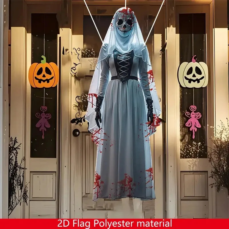 2D Halloween horror skull bride