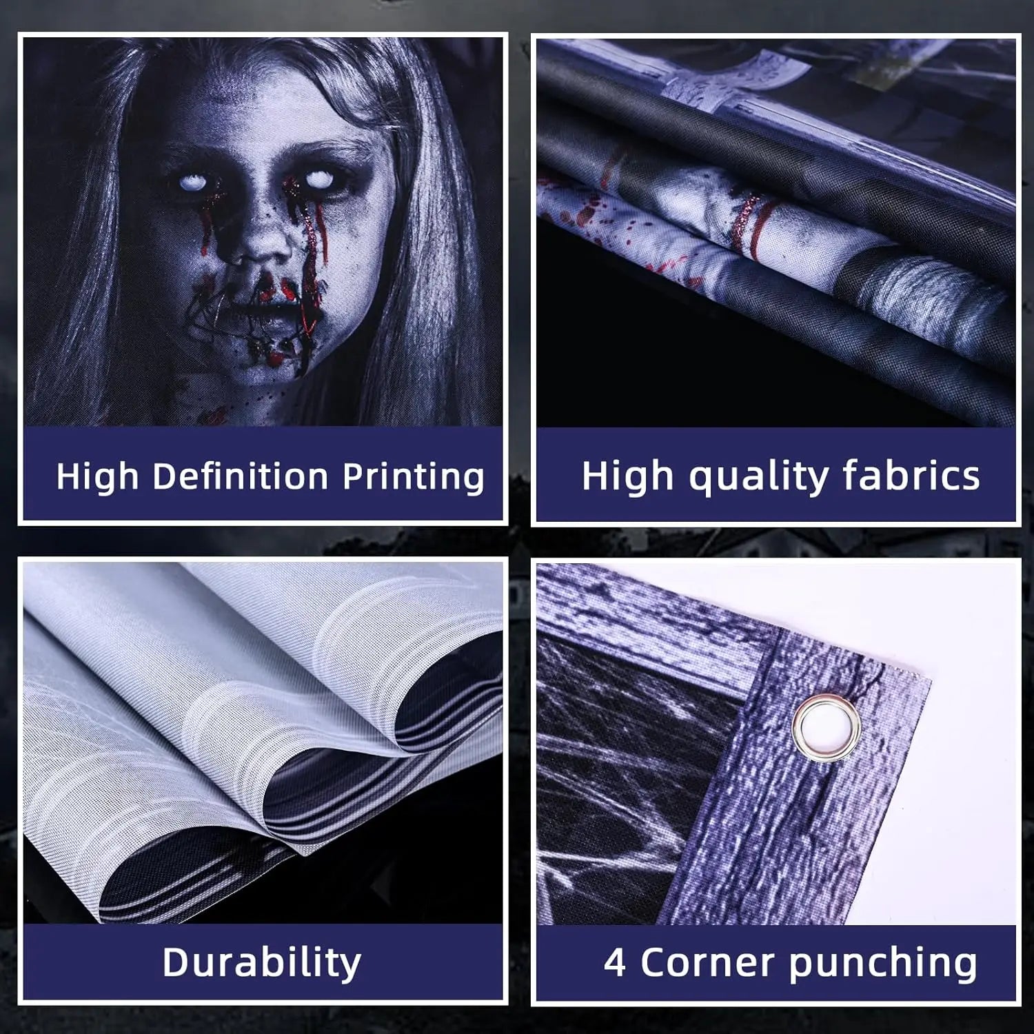 2 Pack Halloween Ghost Curtain