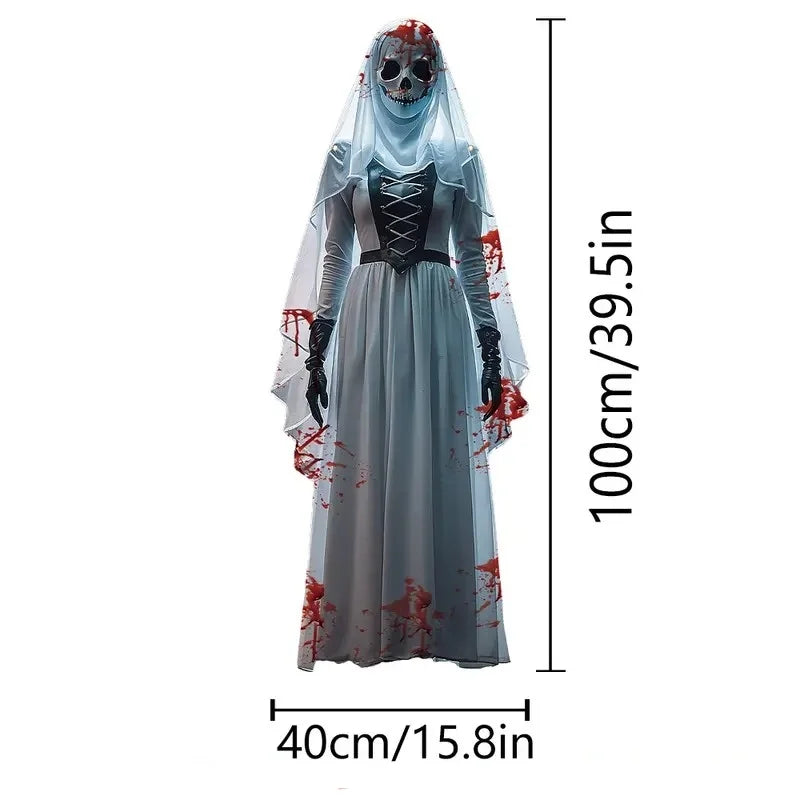 2D Halloween horror skull bride