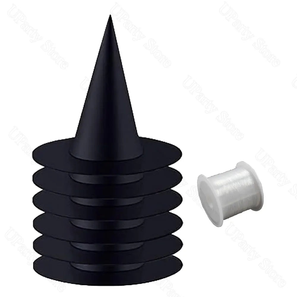 6/12Pcs Halloween Black Witches Hats