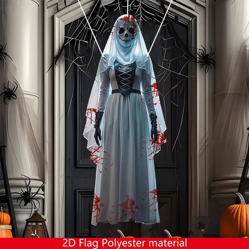 2D Halloween horror skull bride