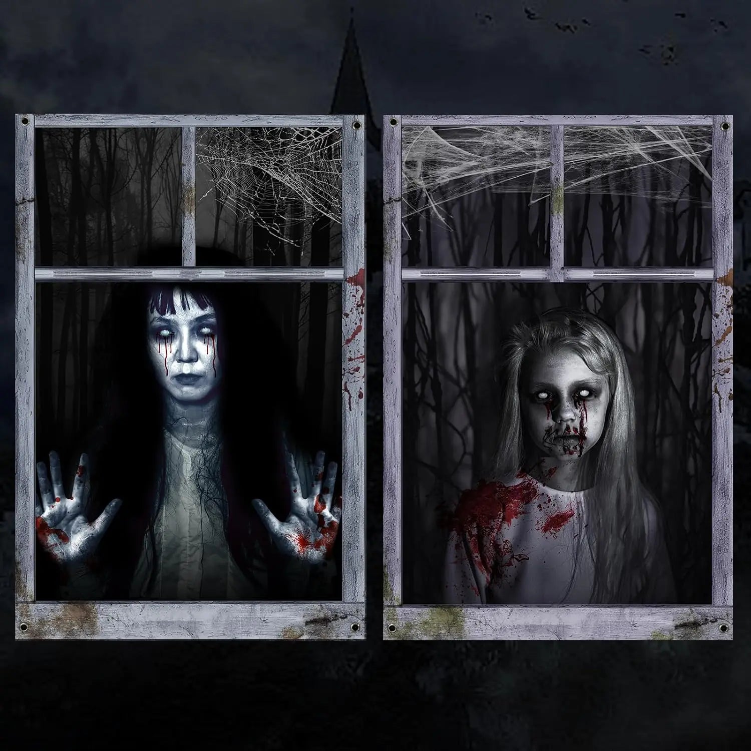 2 Pack Halloween Ghost Curtain