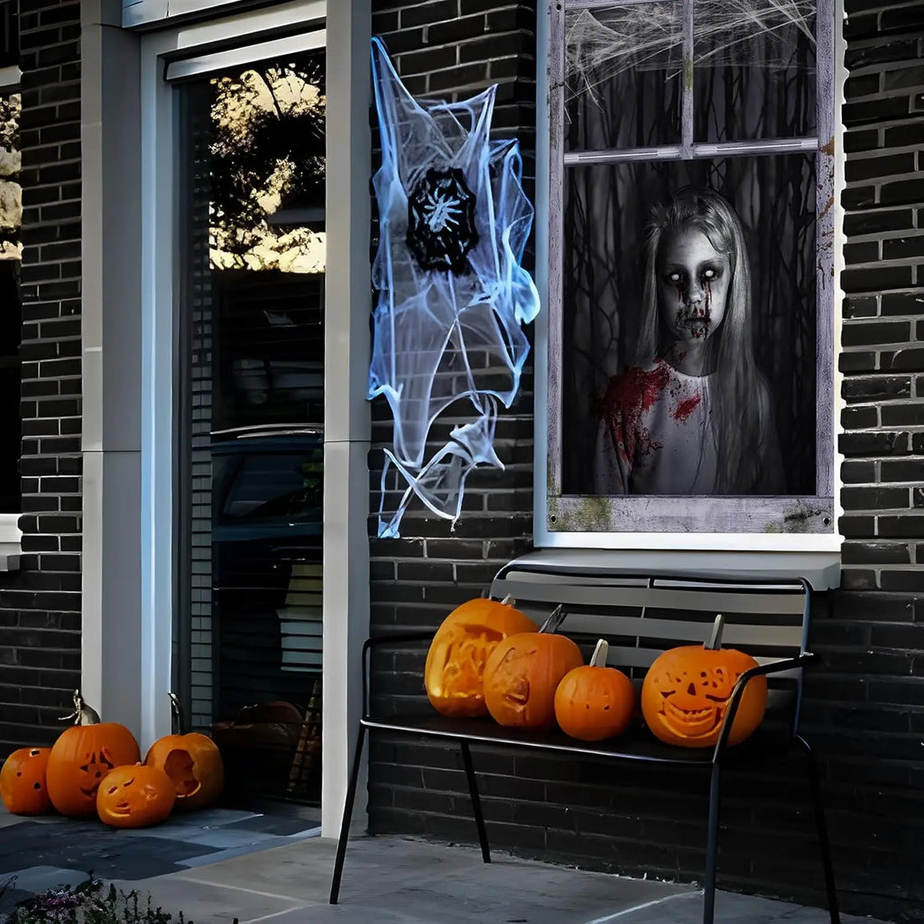 2 Pack Halloween Ghost Curtain