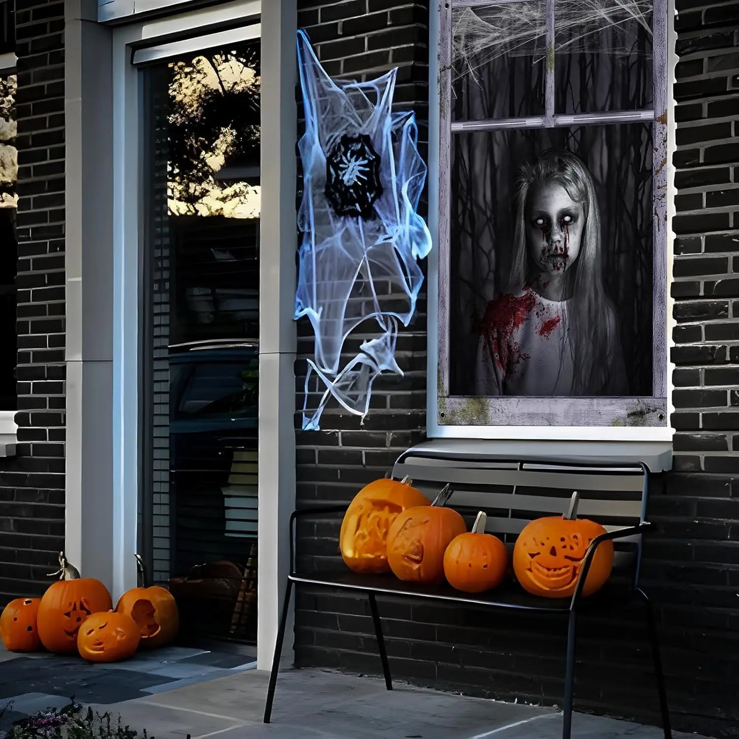 2 Pack Halloween Ghost Curtain